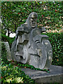 Concrete AJS motorcycle sculpture by Penn Road, Wolverhampton