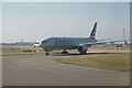 TQ0876 : American plane taxiing to 27R runway at Heathrow airport by Ian S