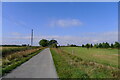 The Cross Britain Way on Somerby Road passing Ropsley Golf Course