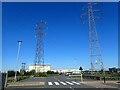 Pylons in a supermarket car park