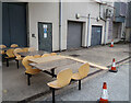 SP3379 : Staff eating & smoking area by Geographer