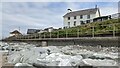 Houses by the beach at Tywyn