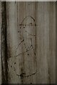 Graffito in box pew, Raithby Church (1)