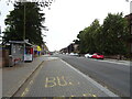 Bus stop and shelter on Main Street, Belshill