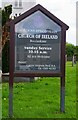R9193 : Church of Ireland church (2) - signboard, Borrisokane, Co. Tipperary by P L Chadwick