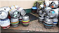 Beer barrels outside the Engineers Arms, Henlow