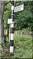 NY5047 : Cumberland County Council finger signpost near Drybeck Viaduct by Roger Templeman
