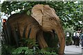 View of a wooden elephant in Floral Court