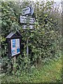 Signpost opposite crossroads near Wolvesnewton