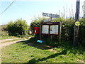 Signpost, post box and Parish Council Notice Board