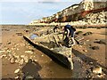 TF6741 : Exploring the wreck of the Sheraton near the cliffs in Hunstanton, Norfolk by Richard Humphrey