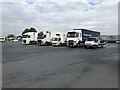 SK4880 : Lorry Park, Woodall Services  by David Dixon