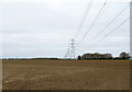 TF1741 : Prepared field and power lines near Broadhurst Farm by JThomas
