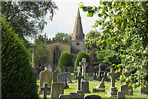 SK2572 : Churchyard and church of St Anne, Baslow by Bill Boaden