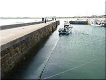 NU2328 : Harbour piers and walls at Beadnell by Richard Law