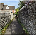 Path between stone walls, Penarth