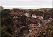 NZ7818 : Staithes Beck and Cowbar Nab by habiloid