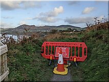 SH2940 : The Coast Path is closed at Nefyn by David Medcalf