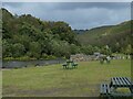 Picnic tables by the lake, Taff Bargoed Park