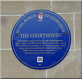 NT6420 : Blue plaque on the Courthouse, Jedburgh by JThomas