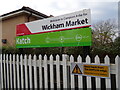 TM3255 : Wickham Market Railway Station sign by Geographer