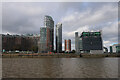 Apartment blocks and data centre by the Thames