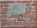 Stone date plaque on a barn at Broomfieds Farm near Forton Heath