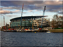 TQ2376 : Fulham Football Club : Riverside Stand re-development by Jim Osley