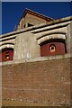 TM2831 : Landguard Fort: looking up to the control tower from the moat by Christopher Hilton