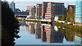 The River Irwell downstream from Woden Street Foot Bridge