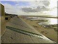 The beach and sea wall at Little Bispham