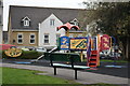 Colourful play area on a grey day