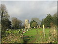 Church and Footpath through the churchyard.