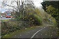 Path and cycle route descending to subway through Frognal Corner