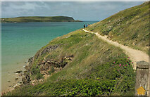 SW9276 : Coast path below Brea Hill by Derek Harper