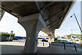 TQ4080 : Street level around West Silvertown DLR station with viaduct above by Tom Page