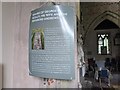 SO3449 : Information notice inside St. James' church (South aisle | Kinnersley) by Fabian Musto