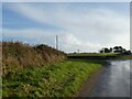 Wide verge at road junction near Tregondean Farm