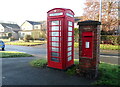 George VI postbox and telephone box, Barmby Moor