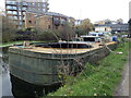 TQ3682 : Barge on the Regent's Canal by Marathon