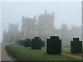 SK8133 : Belvoir Castle shrouded in fog by Richard Humphrey
