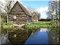 Old barn on a sunny spring day