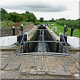 SJ9211 : Rodbaston Lock near Gailey in Staffordshire by Roger  D Kidd