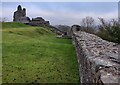 Ruined walls in the middle ward of Montgomery Castle