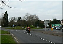 TQ0057 : Roundabout at the junction of Guildford and Eglwy Roads with Wych Hill Lane (C) by Basher Eyre