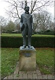 TQ0057 : Statue of an eminent scientist in Woking Park by Basher Eyre