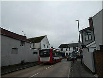 TQ0159 : Bus entering junction of Walton and Monument Roads by Basher Eyre