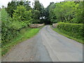 Minor road and bridge crossing Kirtle Water near to Robgill