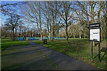 SO9095 : Path and playground in Muchall Park, Wolverhampton by Roger  D Kidd