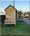 Bench and bus shelter, Maypole, Monmouthshire